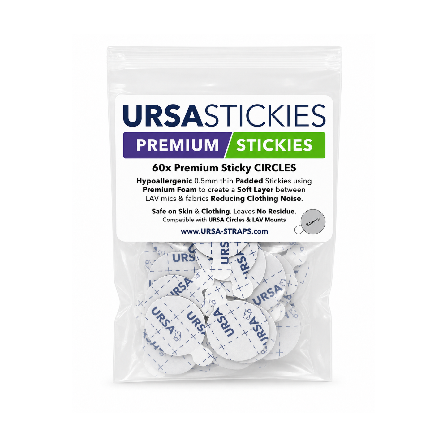 Premium sticky circles pack with round foam adhesive pads
