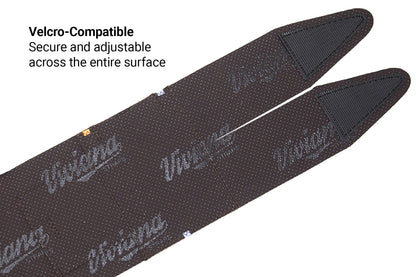 Dark brown calf strap with textured finish and triangular hook end tabs.