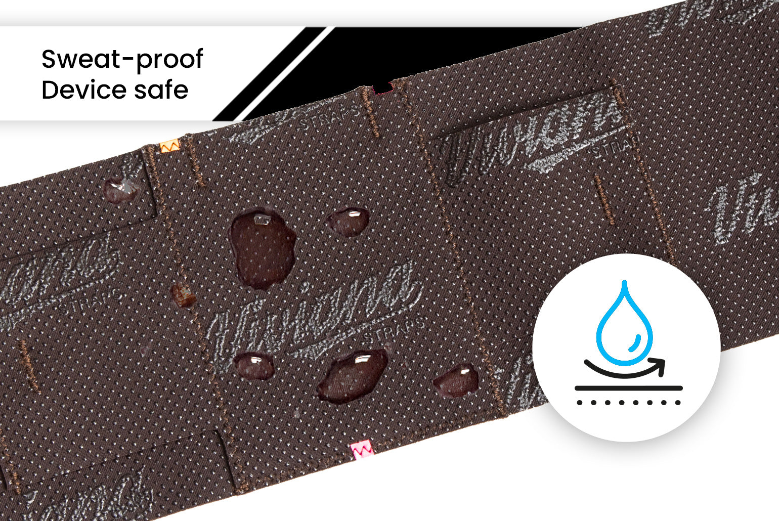 Brown ankle strap with grommet holes and padded device pocket area
