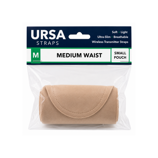 URSA Straps packaged medium waist strap with single beige pouch