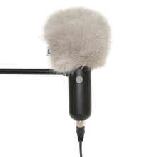 Mini windscreen for spatial microphone, light gray faux-fur cover