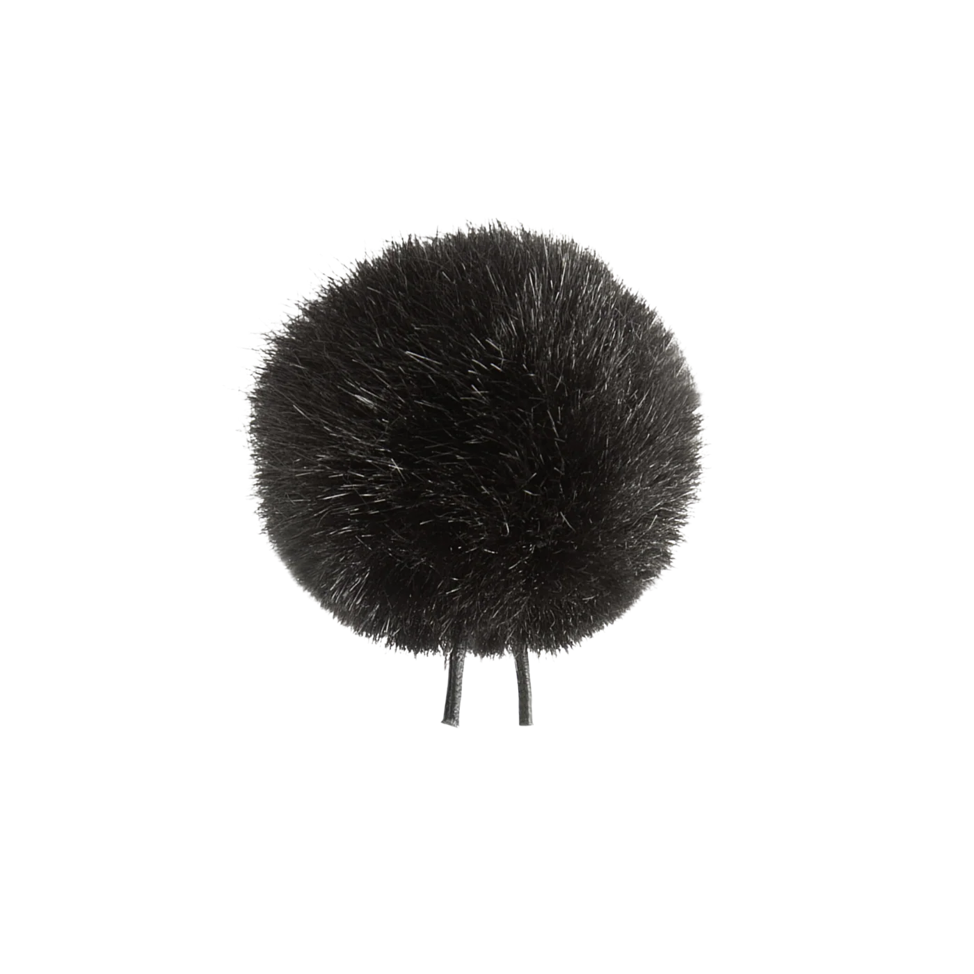 Dark gray fuzzy windscreens pom-pom with two small prongs