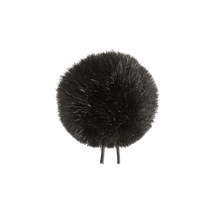 Dark gray fuzzy windscreens pom-pom with two small prongs