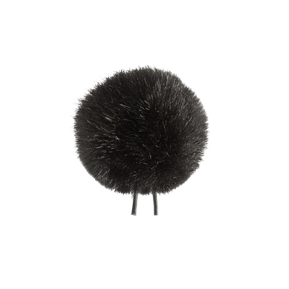 Dark gray fuzzy windscreens pom-pom with two small prongs
