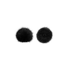 Twin pack of black long-haired furry microphone windscreen covers