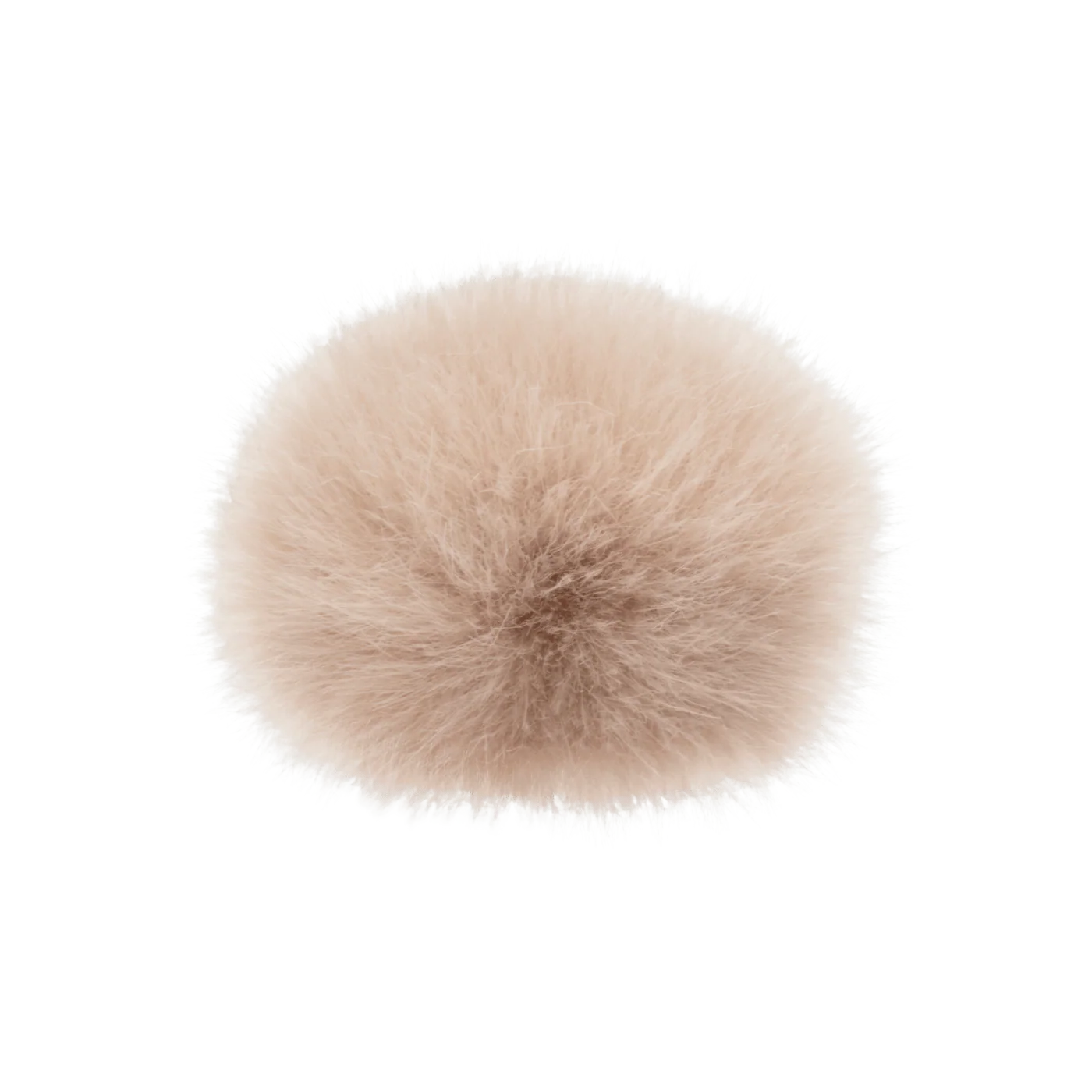 Light beige round fluffy microphone windscreen cover