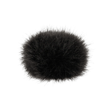 Black round fluffy microphone windscreen cover