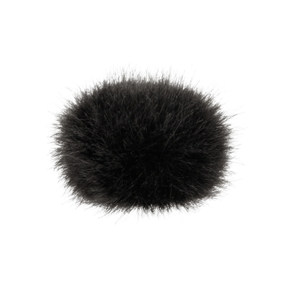 Black round fluffy microphone windscreen cover