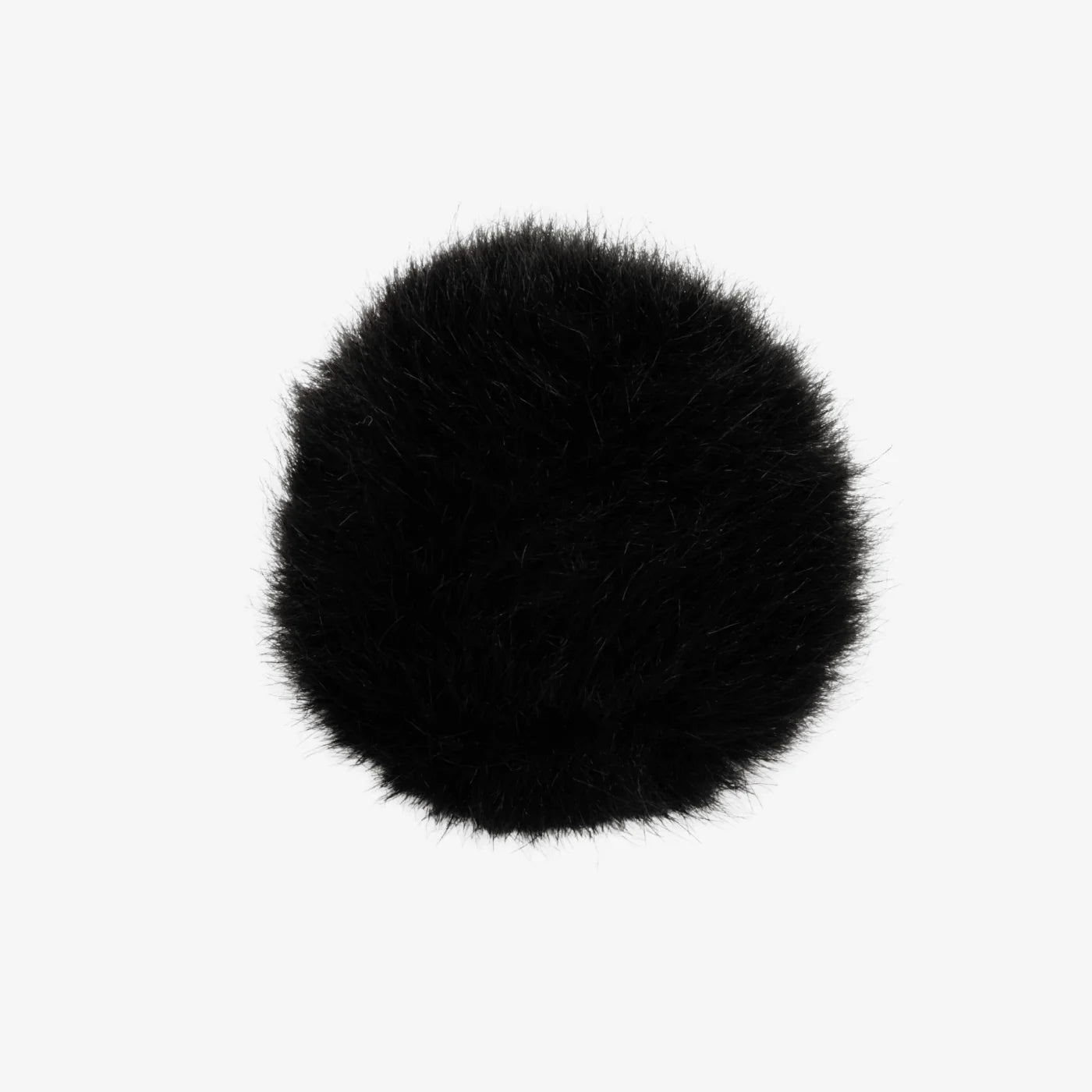 Black faux-fur headphone windscreen, round mic cover
