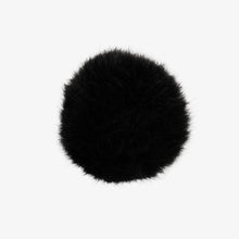 Black faux-fur headphone windscreen, round mic cover