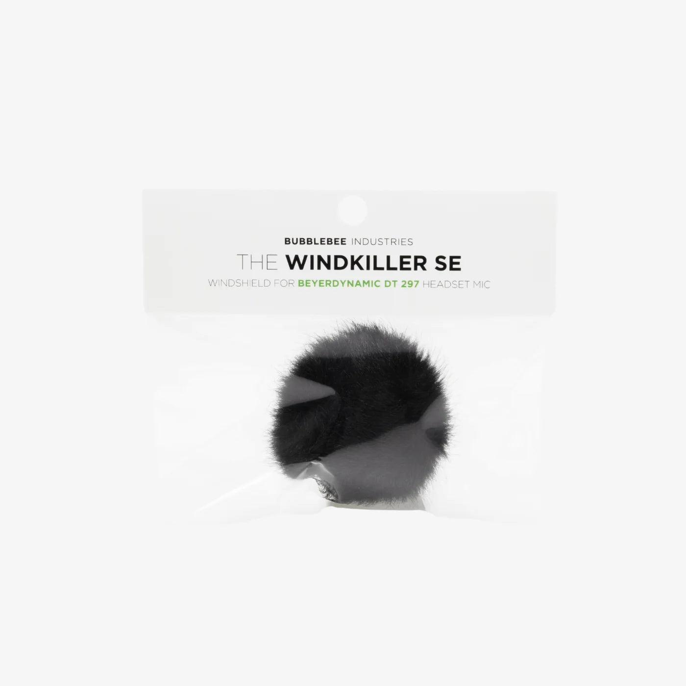 Black faux-fur windscreen for headphones headset microphone
