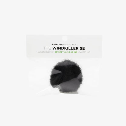 Black faux-fur windscreen for headphones headset microphone