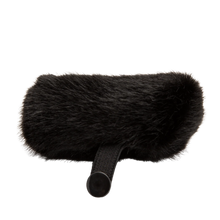 Black furry windscreen with strap for DPA microphone