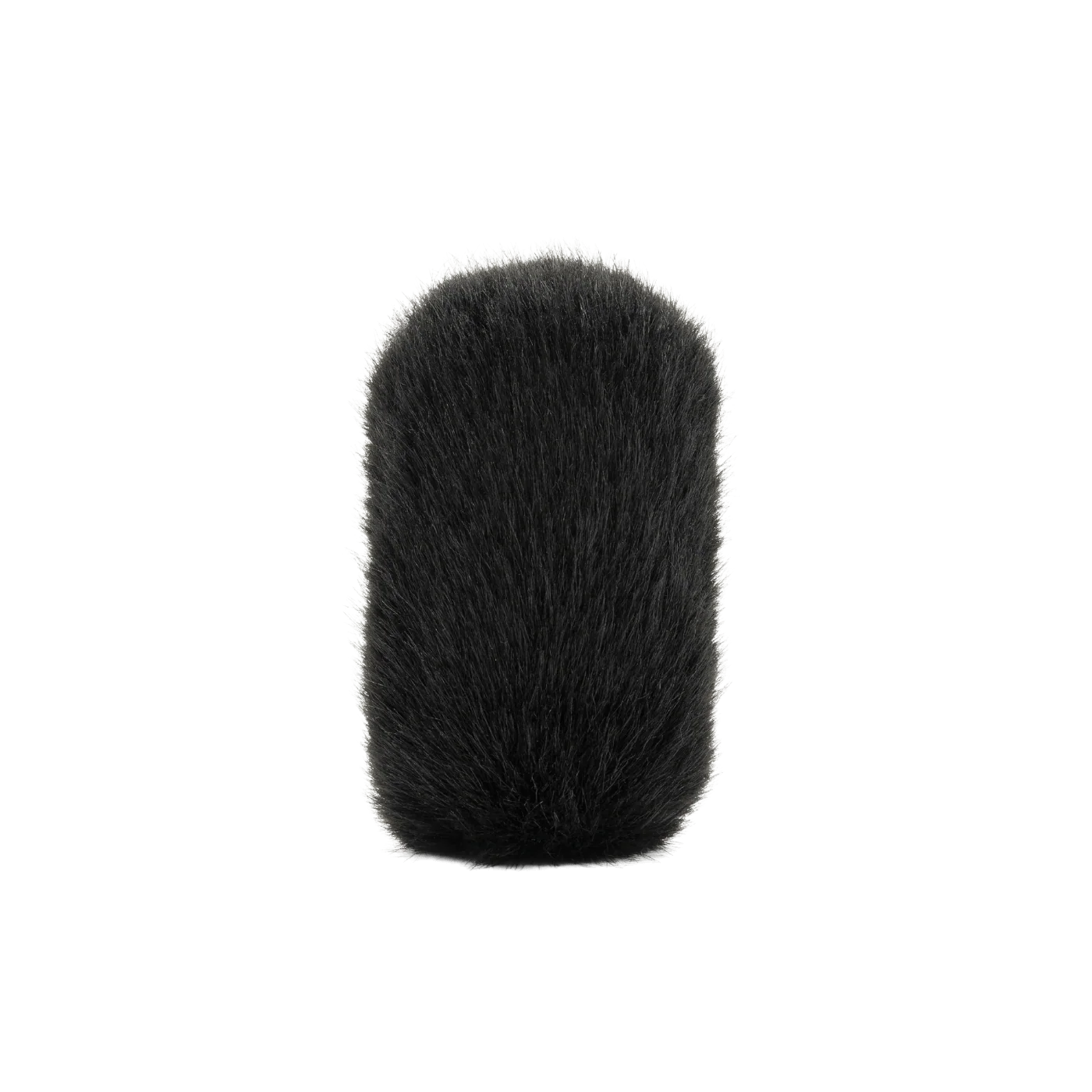 Dark furry windscreen for DPA microphone, small cylindrical shape