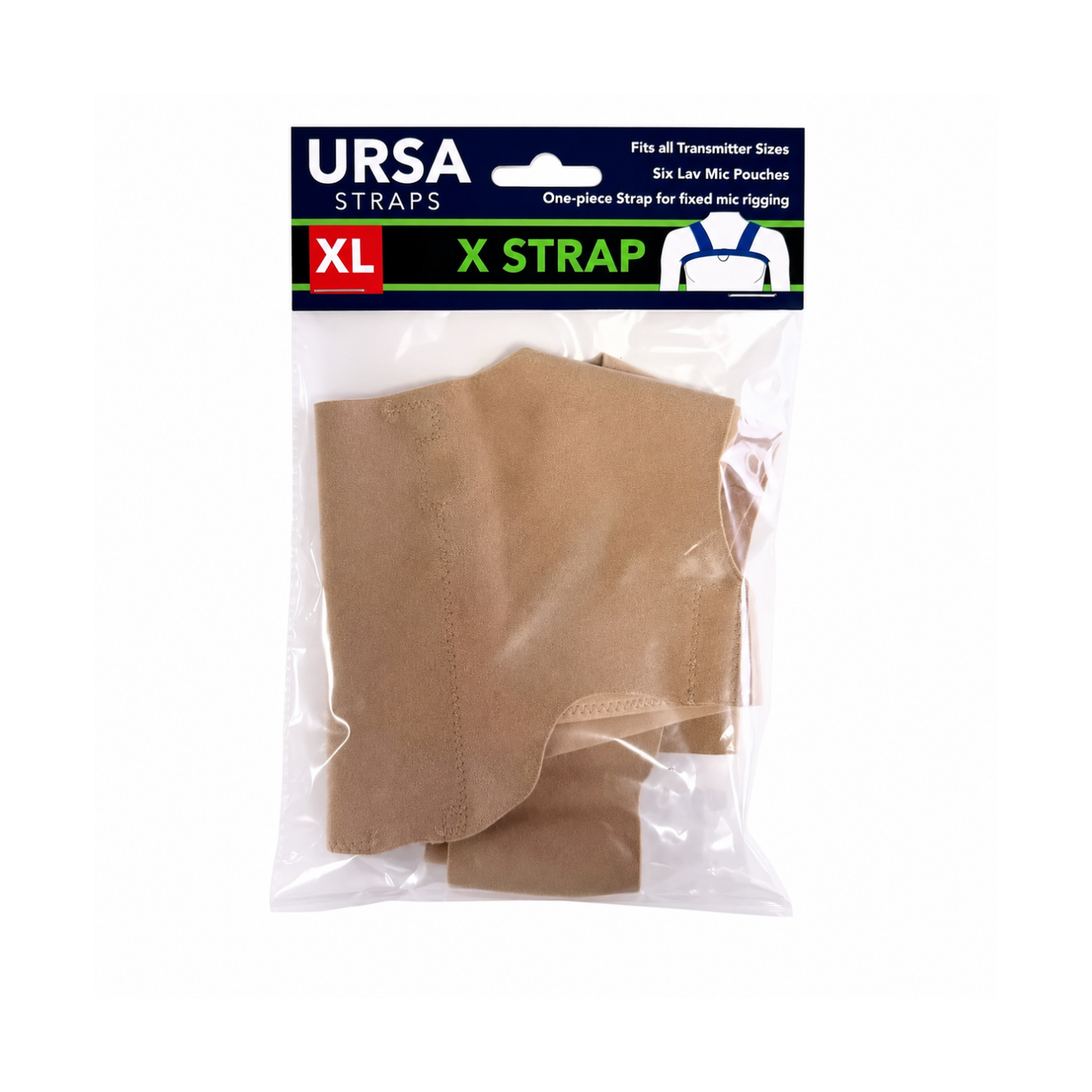 Beige X-strap replacement straps in sealed URSA package, XL size