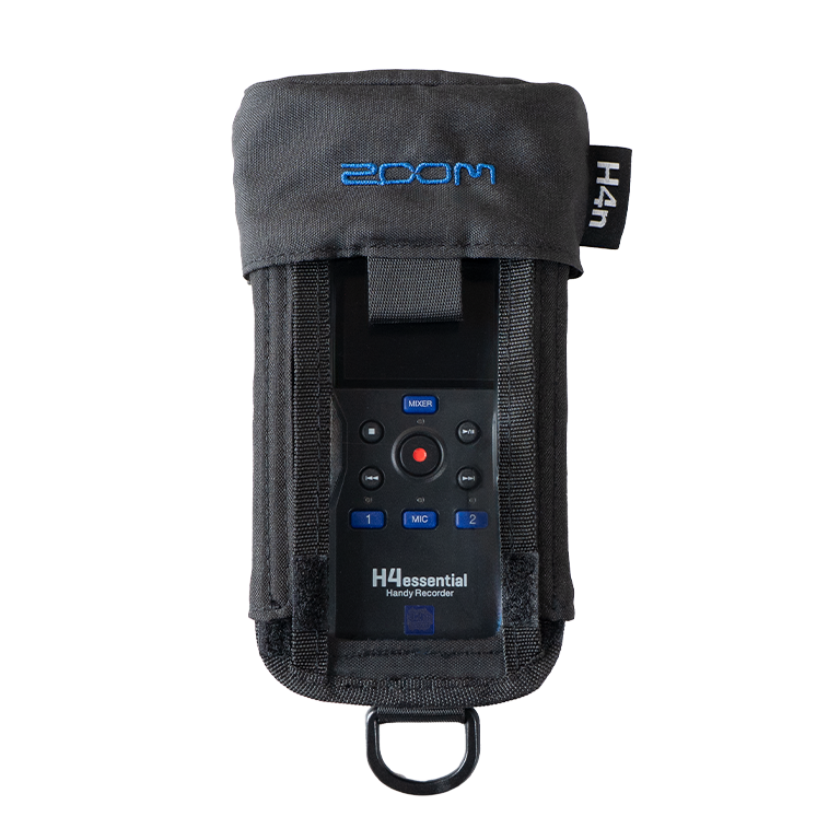 Zoom protective case with black fabric pouch, control window, and clip ring